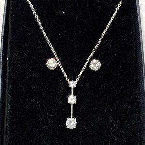 Sterling Silver Necklace & earrings, Cubic Zirconia. 925. Great gift. Box incl